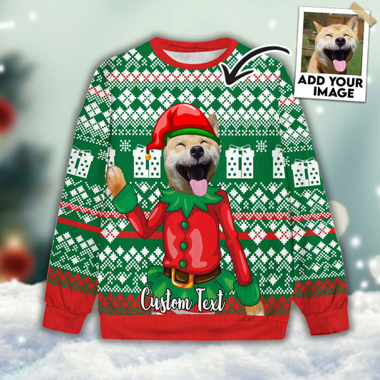 Ugly Sweater All Over Print Custom Christmas Elf Green Color