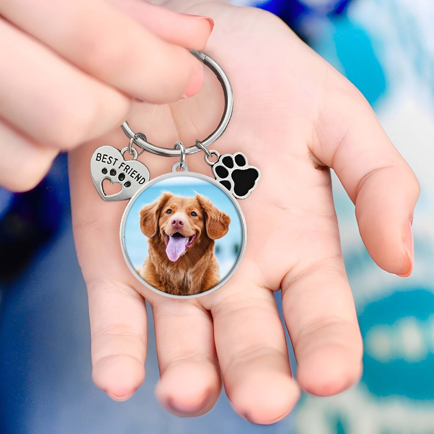 Custom Keychain With Pet Photo