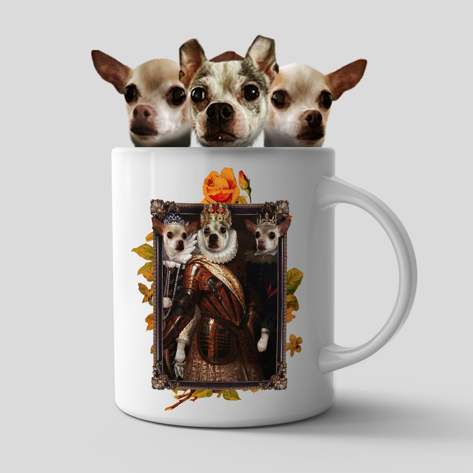 The Trio Custom Pet Mug - Noble Pawtrait
