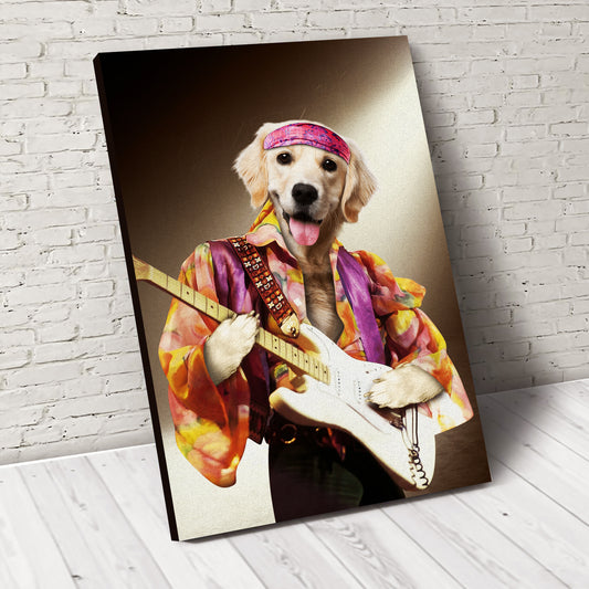 The Rock Star Custom Pet Portrait Canvas - Noble Pawtrait