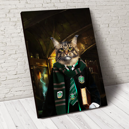 The Wizard Slyfurrin Custom Pet Portrait Canvas - Noble Pawtrait