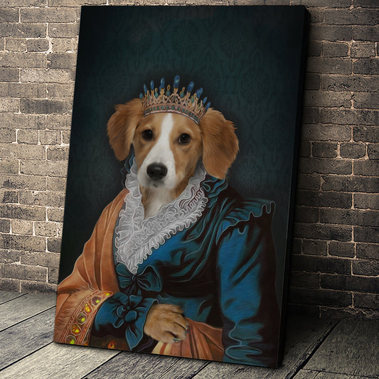 The Elegant Queen Custom Pet Portrait Canvas - Noble Pawtrait