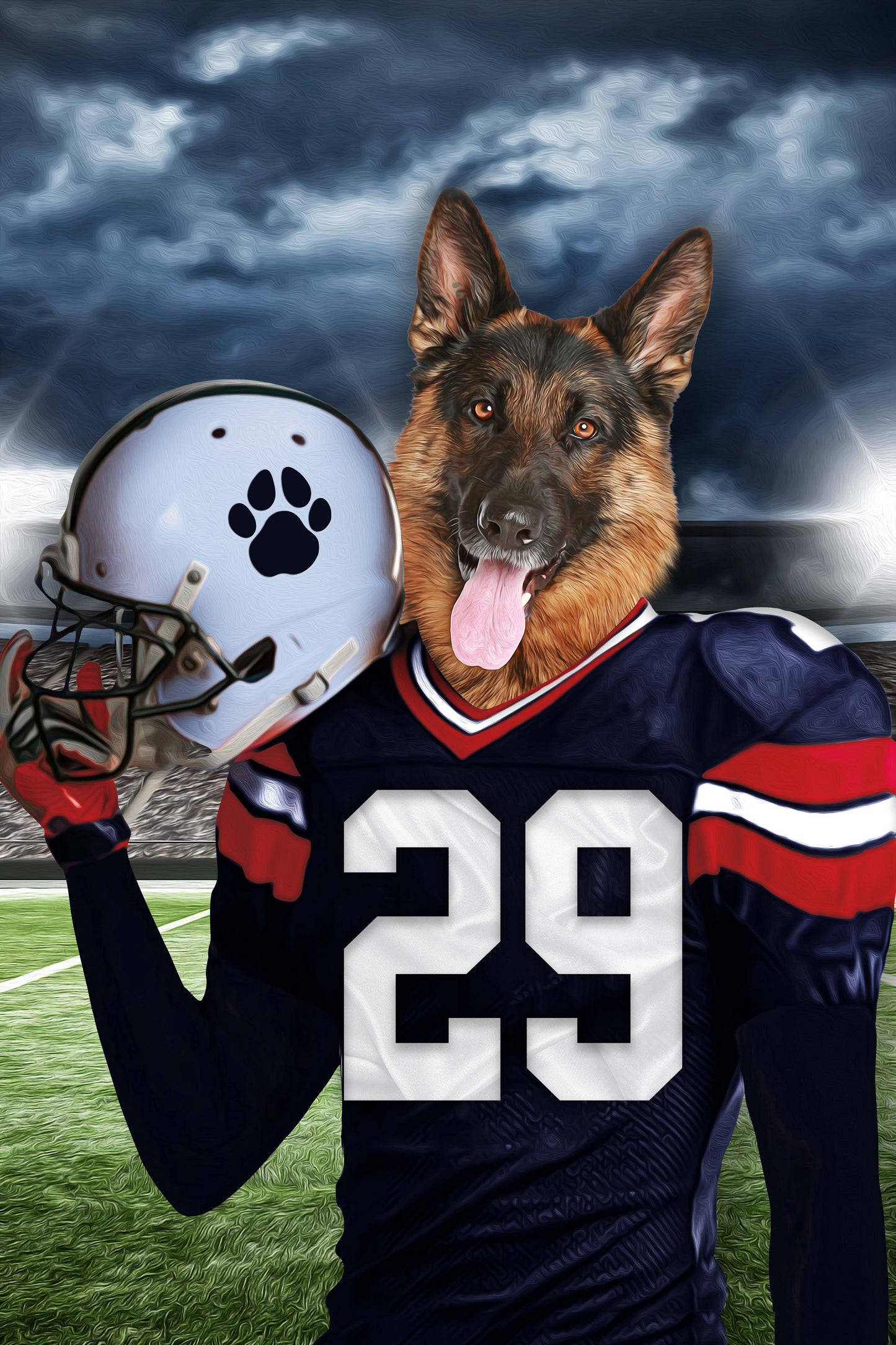 New England Fan Custom Digital Download Pet Portrait - Noble Pawtrait