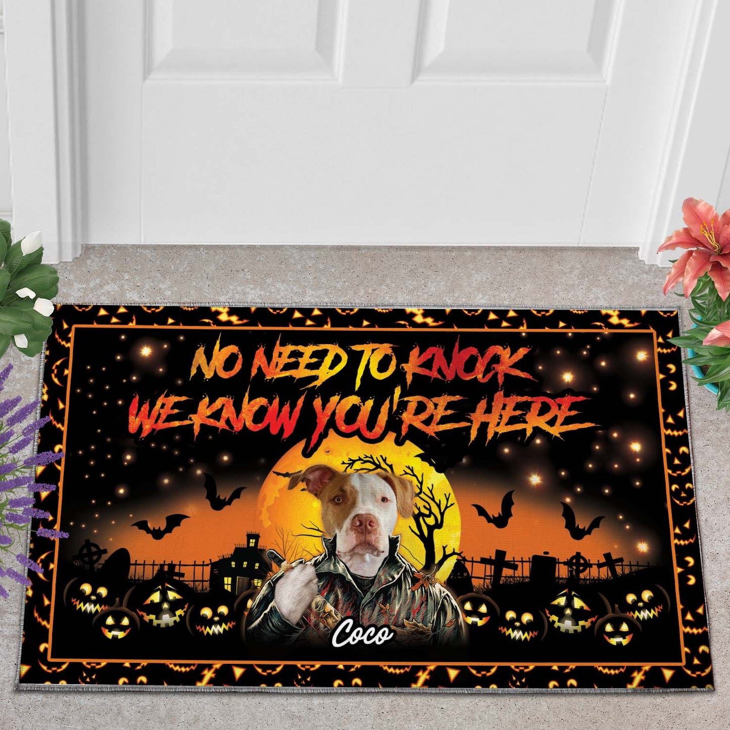 The Knifepaw No Need To Knock Custom 1 Pet Doormat - Noble Pawtrait