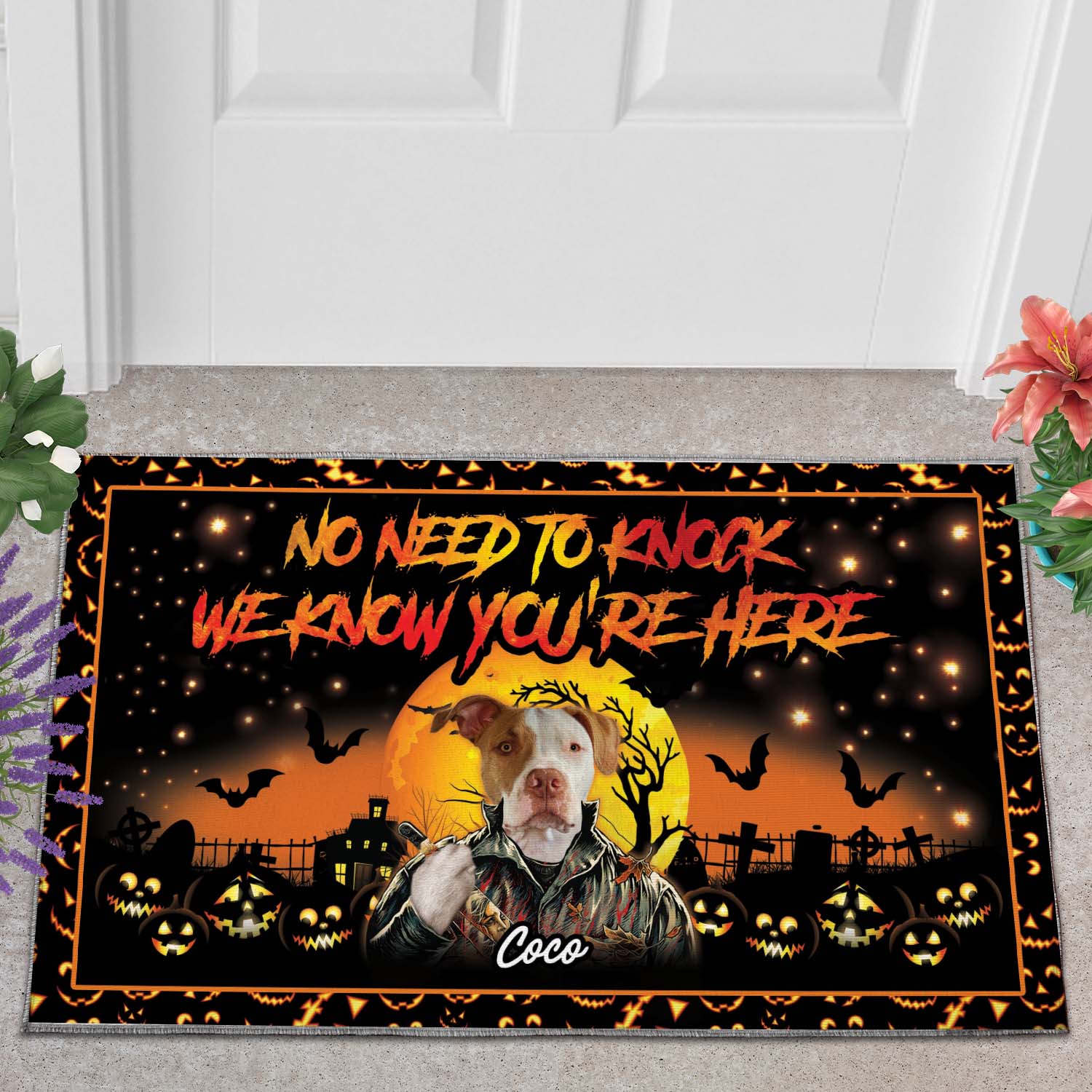 The Knifepaw No Need To Knock Custom 1 Pet Doormat - Noble Pawtrait
