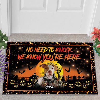 The Knifepaw No Need To Knock Custom 1 Pet Doormat - Noble Pawtrait
