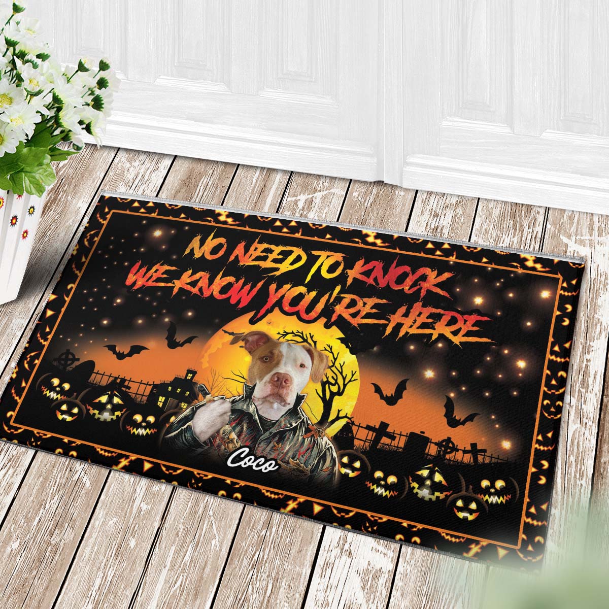 The Knifepaw No Need To Knock Custom 1 Pet Doormat - Noble Pawtrait