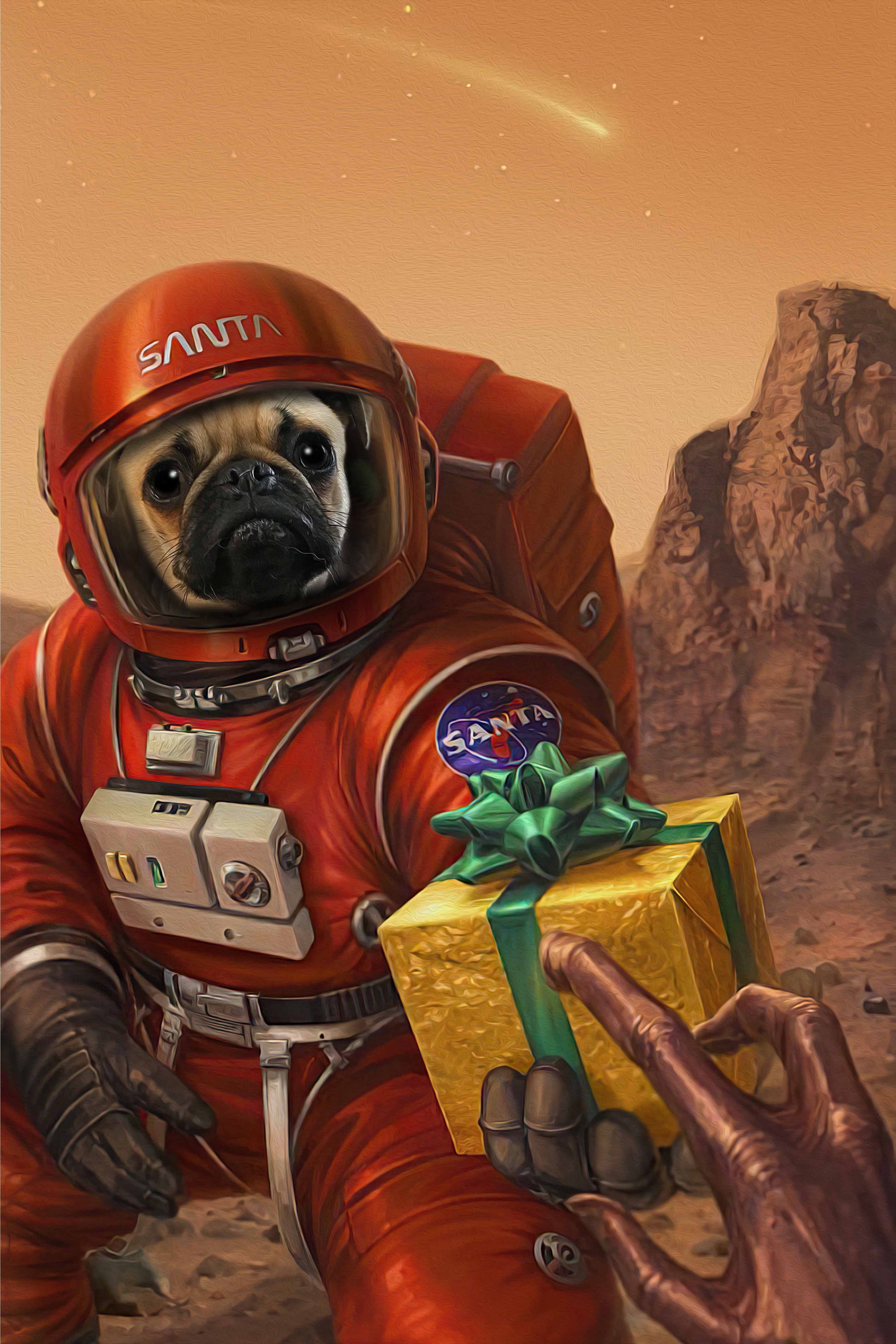 The Outspace Christmas Custom Pet Portrait - Noble Pawtrait