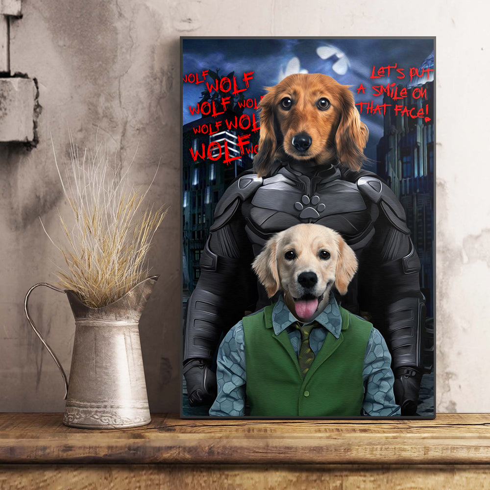 The Paw Knight Couple Custom Pet Portrait Poster - Noble Pawtrait