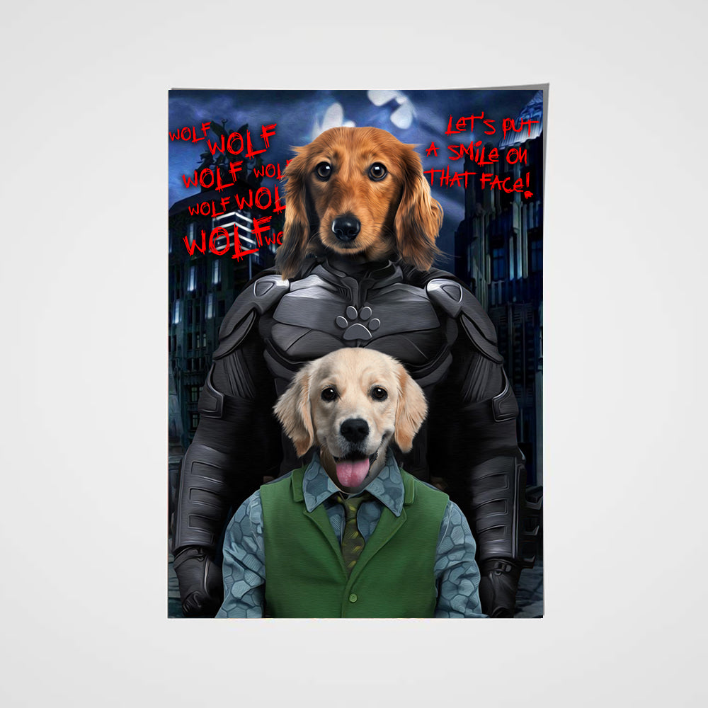 The Paw Knight Couple Custom Pet Portrait Poster - Noble Pawtrait