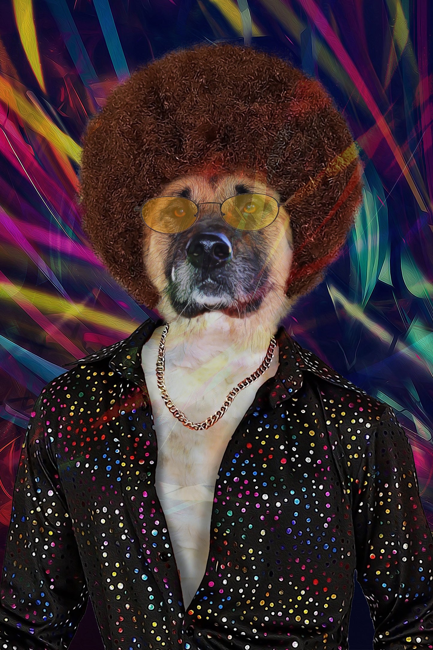 The Disco Star Custom Pet Portrait - Noble Pawtrait