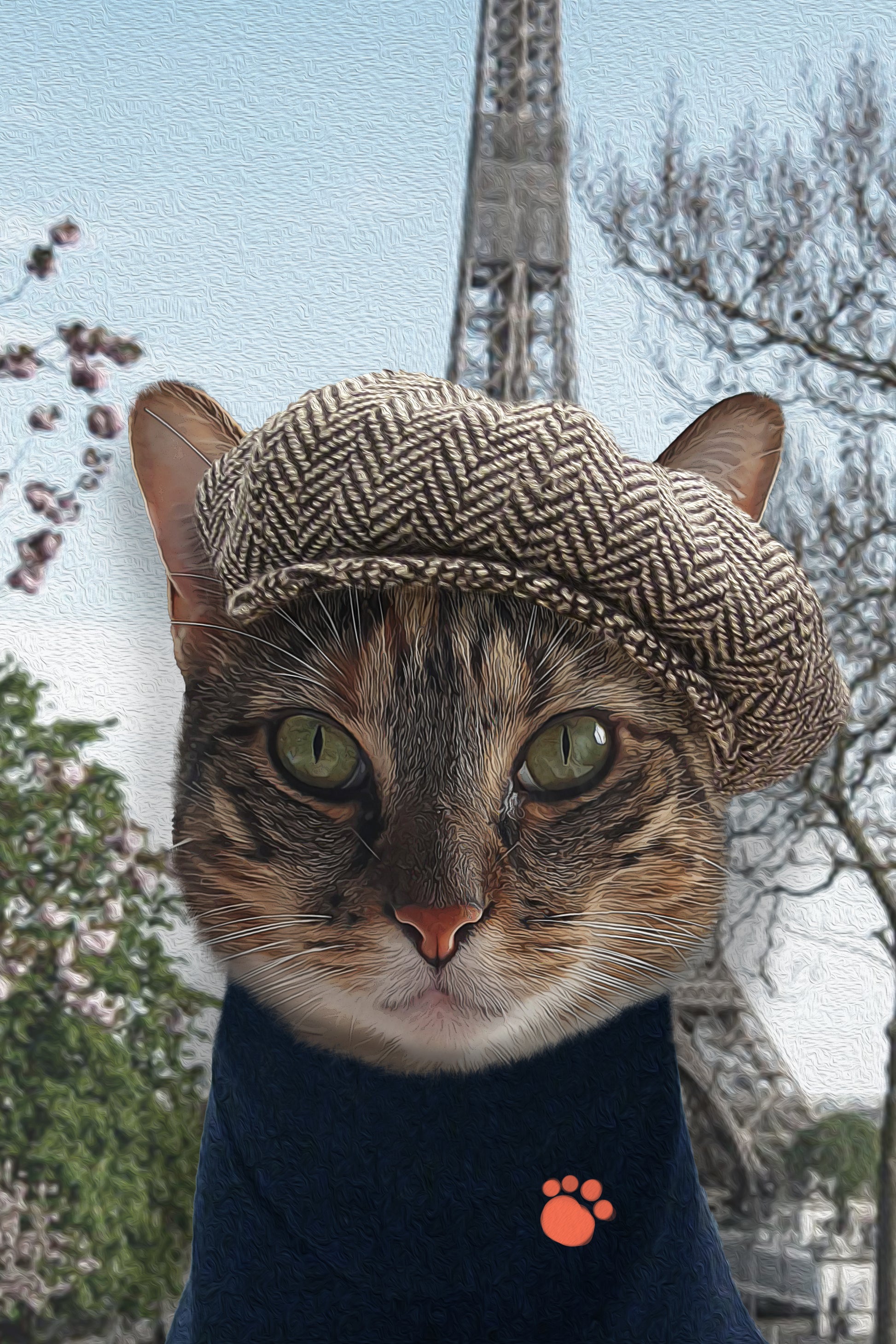 The Paris Custom Pet Portrait Digital Download - Noble Pawtrait