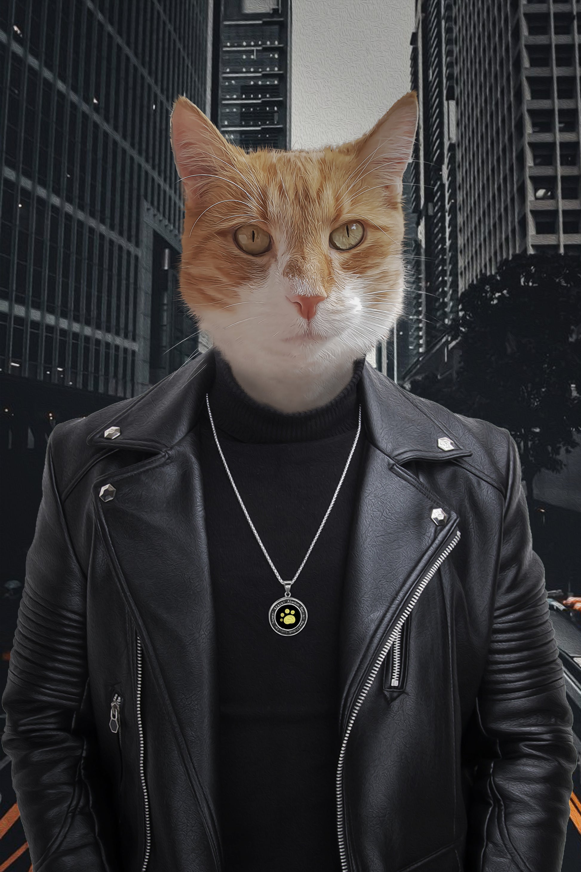 The Leather Rebel Custom Pet Portrait - Noble Pawtrait