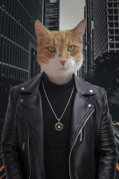 The Leather Rebel Custom Pet Portrait - Noble Pawtrait