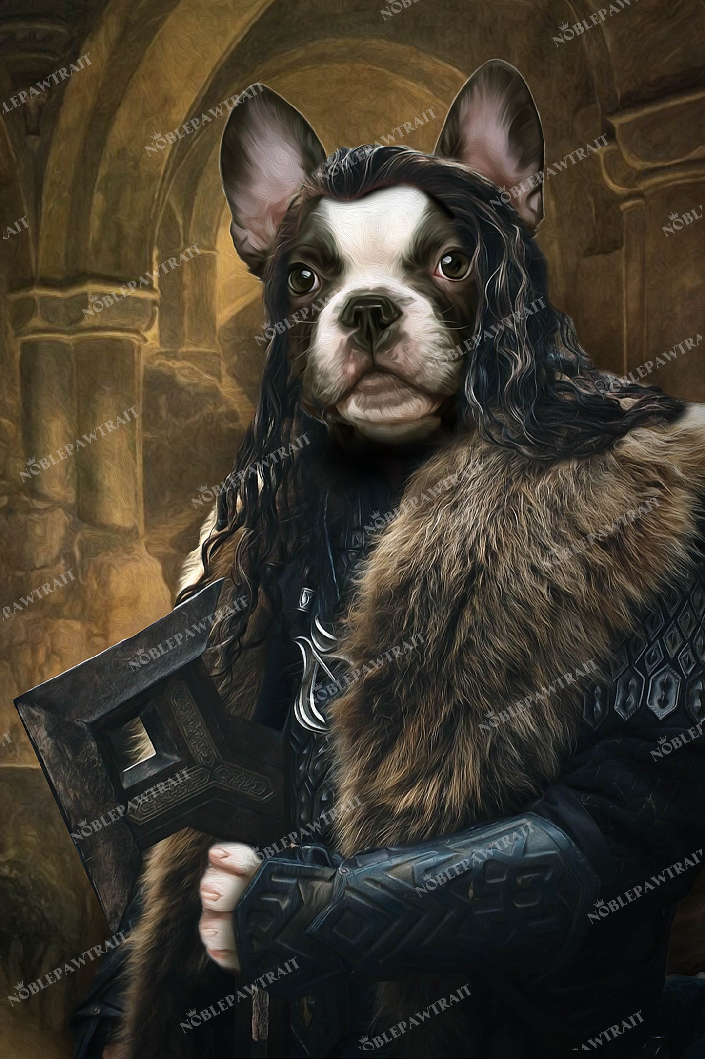 Pawrin Pawkenshield Custom Pet Portrait - Noble Pawtrait