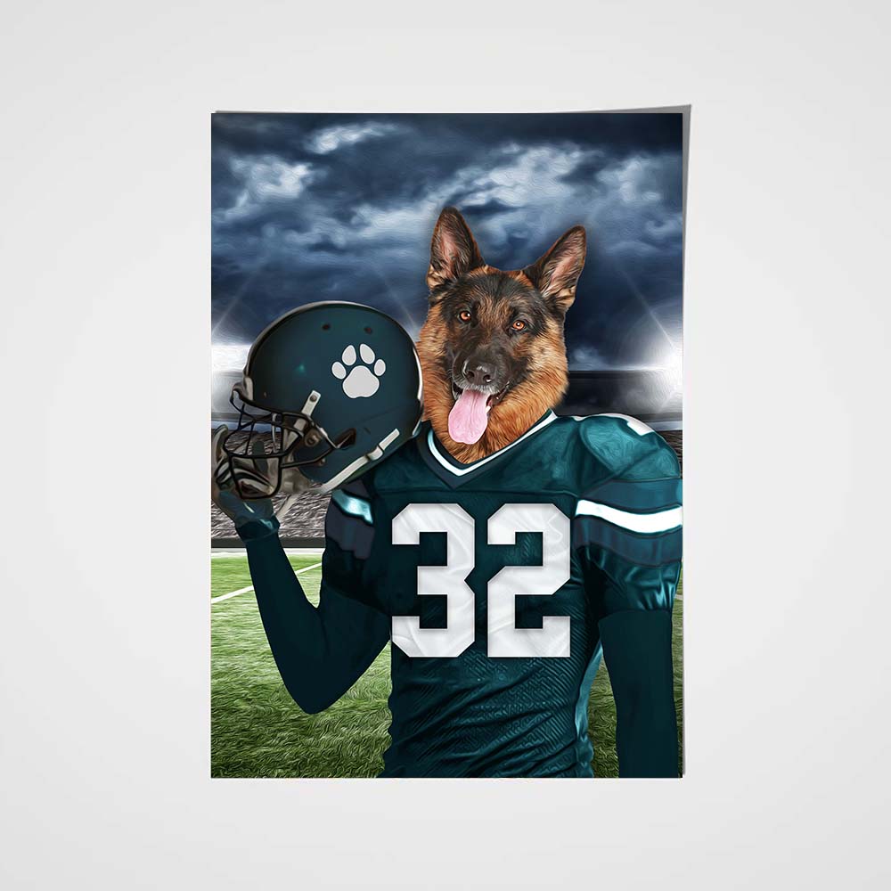 Philadelphia Eagles Fan Custom Poster Pet Portrait - Noble Pawtrait
