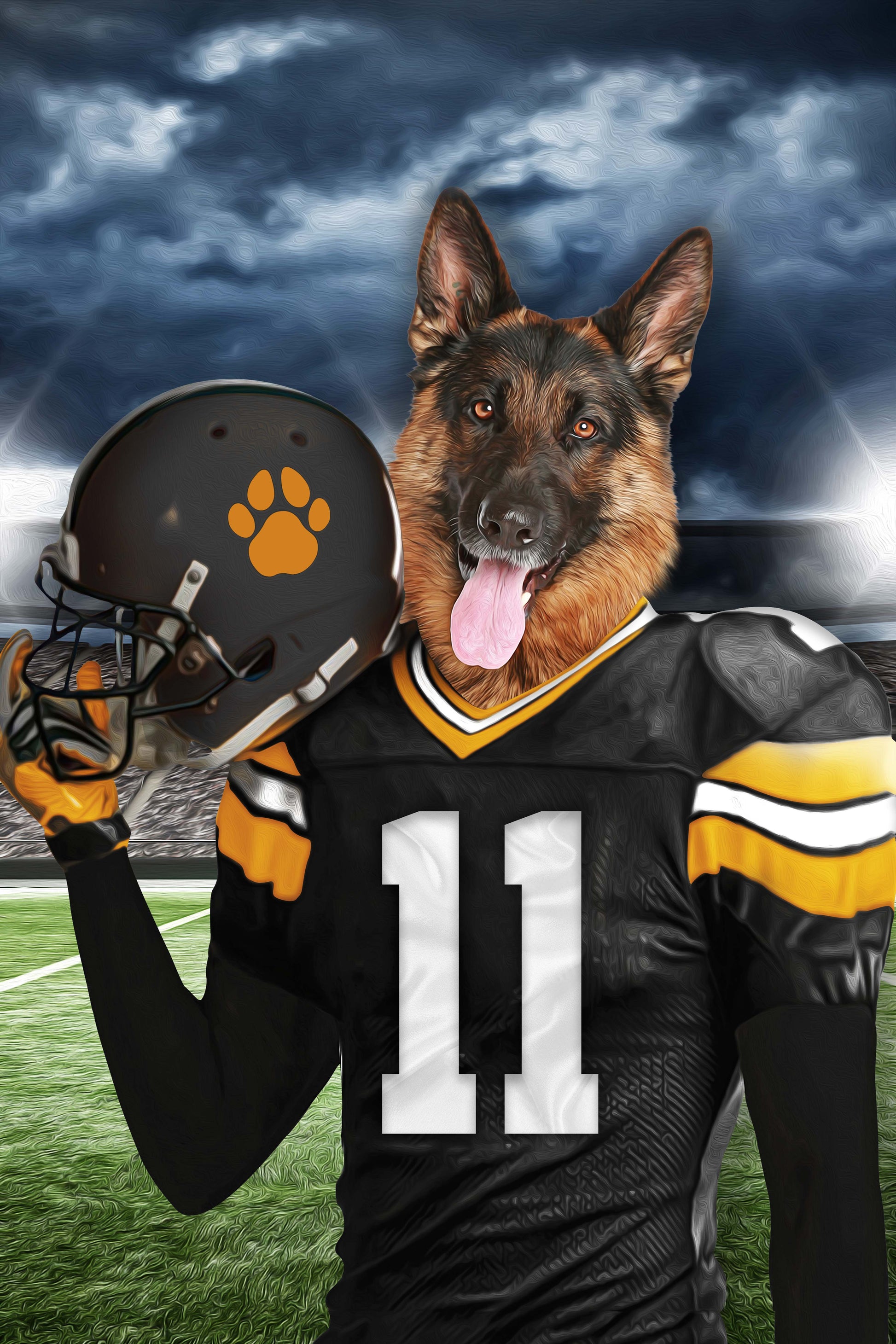 Pittsburgh Fan Custom Digital Download Pet Portrait - Noble Pawtrait