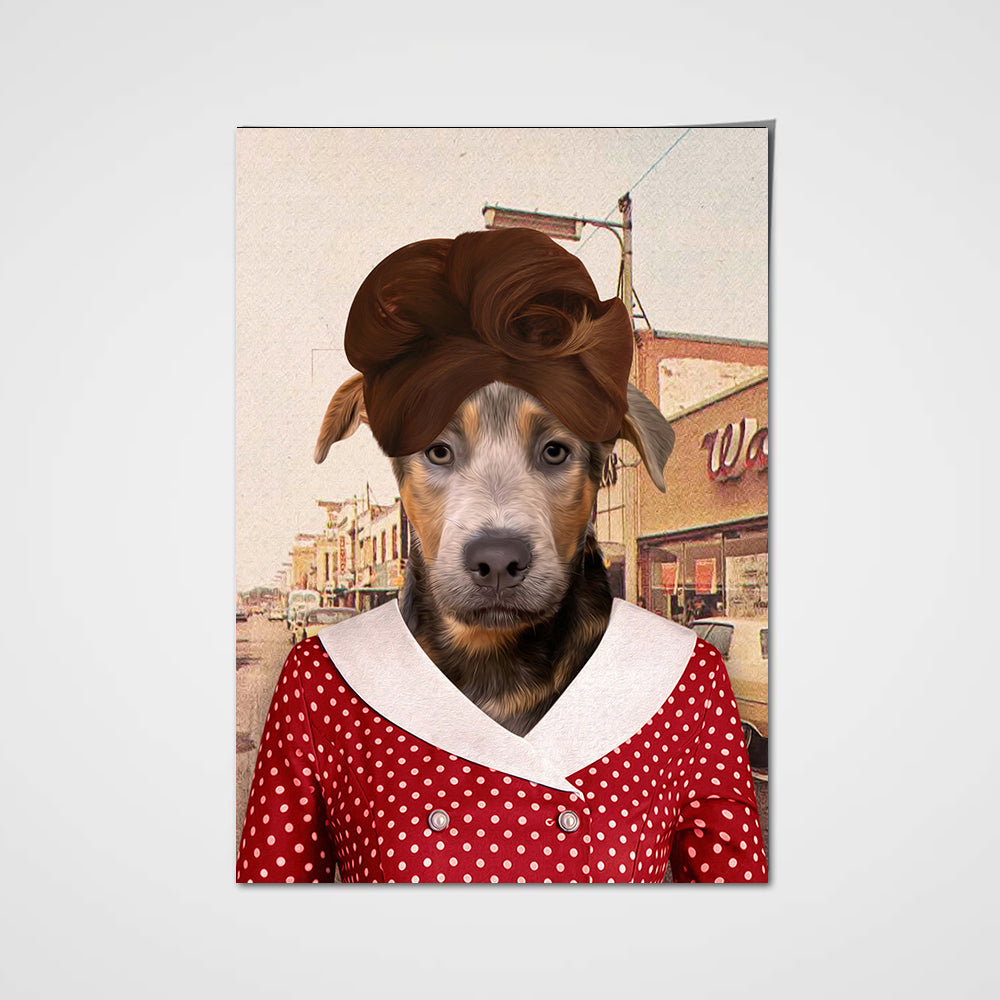 The Bouffant Lady Custom Pet Portrait Poster - Noble Pawtrait