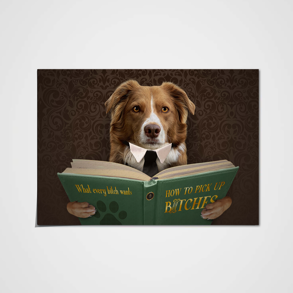 The Book Reader Custom Pet Portrait Poster - Noble Pawtrait