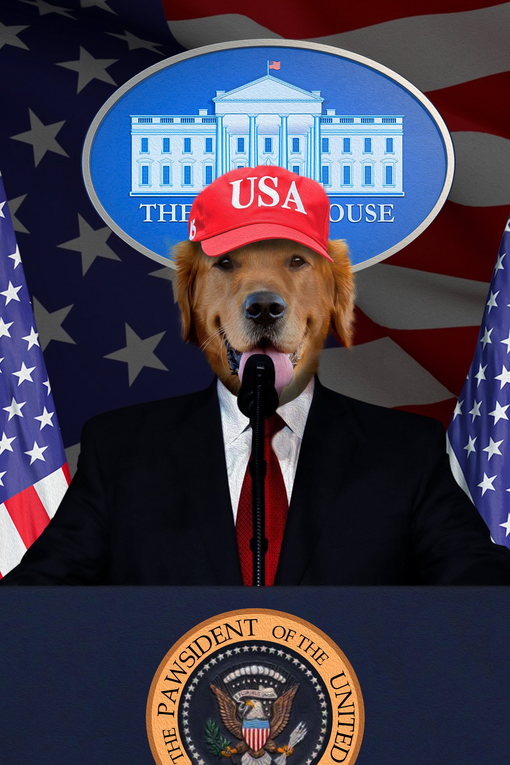The Pawsident Custom Pet Portrait - Noble Pawtrait