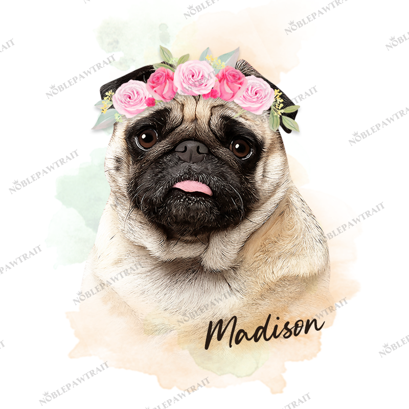 Rose Crown Watercolor Custom Pet Mug - Noble Pawtrait