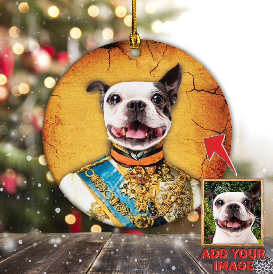 The Prince Custom Pet Ornament 2-Sided - Noble Pawtrait
