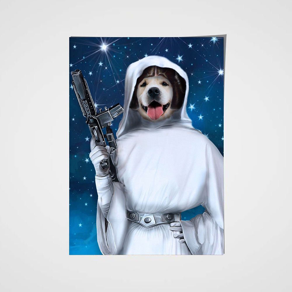 Princess of the Galaxy Custom Pet Portrait Poster - Noble Pawtrait