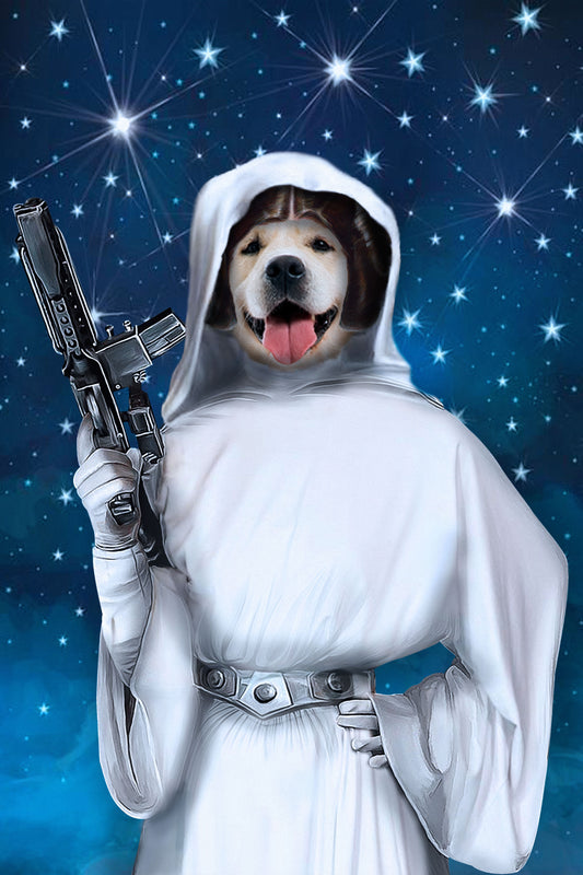 Princess of the Galaxy Custom Pet Portrait Digital Download - Noble Pawtrait