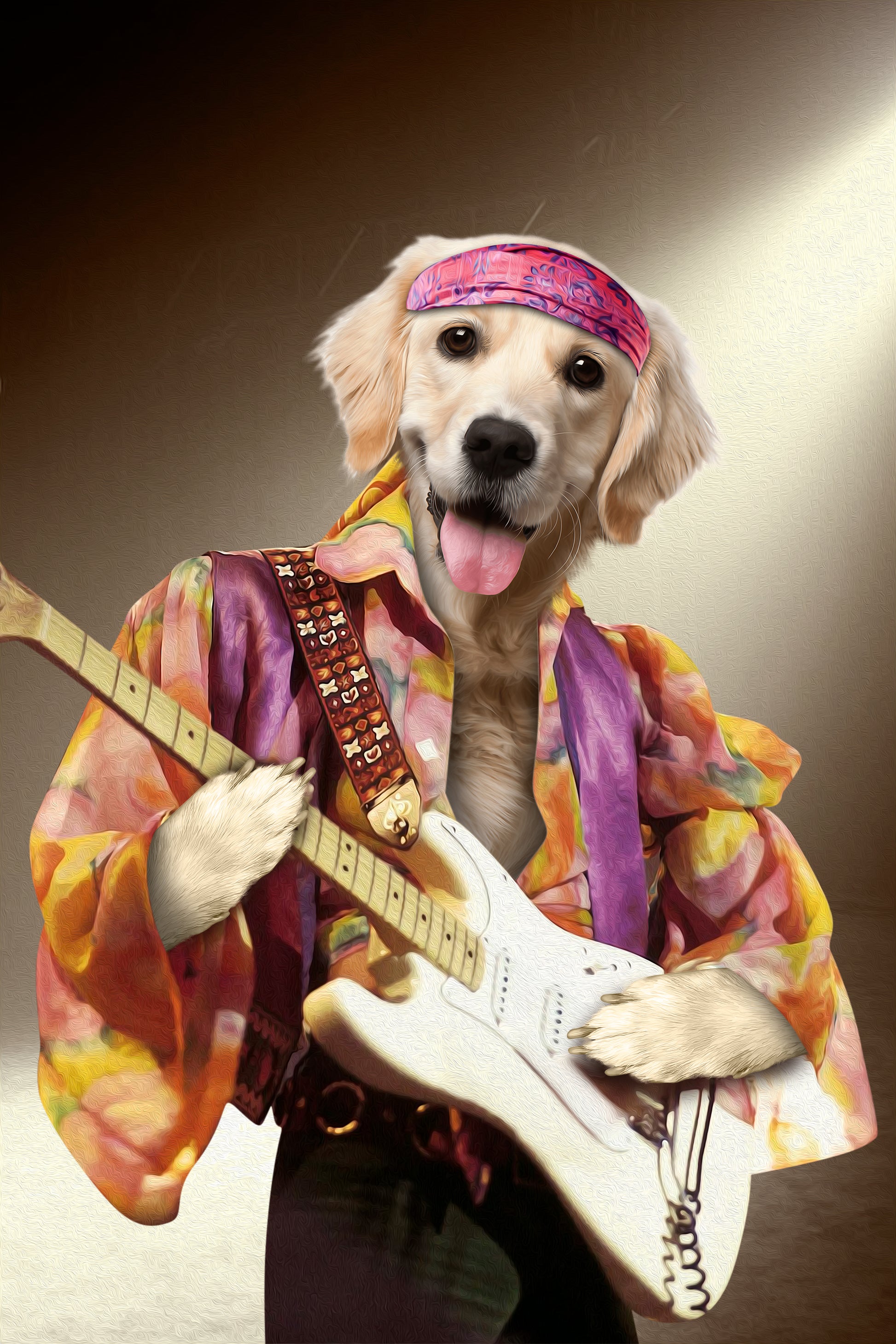 The Rock Star Custom Pet Portrait Canvas - Noble Pawtrait