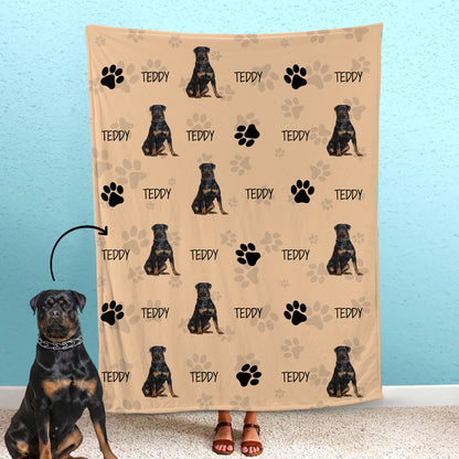 Custom Pet Fleece Blanket Line Pattern Gift For Pet's Parents