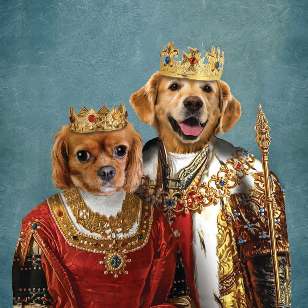 The Royal King and Queen Custom Pet Ornament 2-Sided - Noble Pawtrait