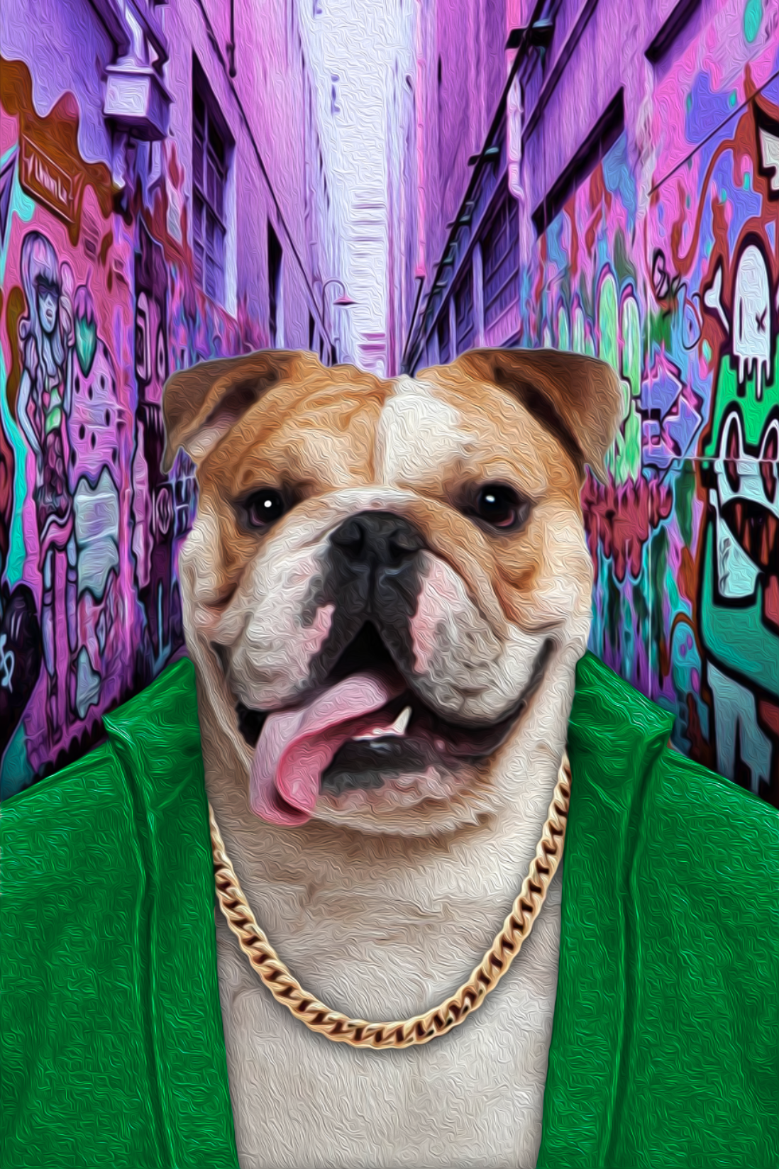The Hood Custom Pet Portrait Canvas - Noble Pawtrait