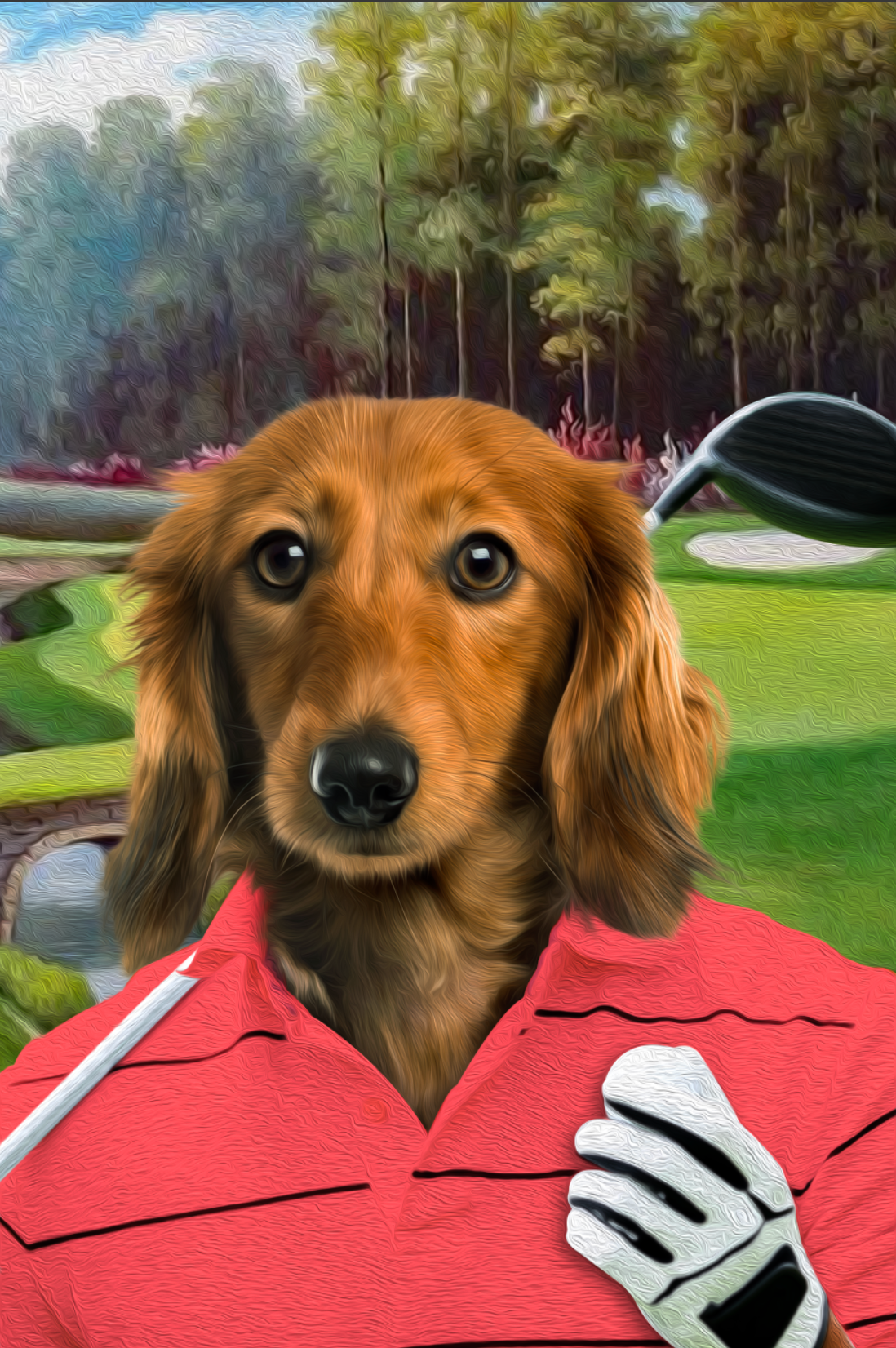 The Golfer Custom Digital Download Pet Portrait - Noble Pawtrait