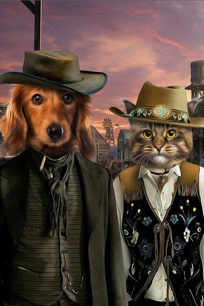 The Wild West Custom Pet Portrait Digital Download - Noble Pawtrait