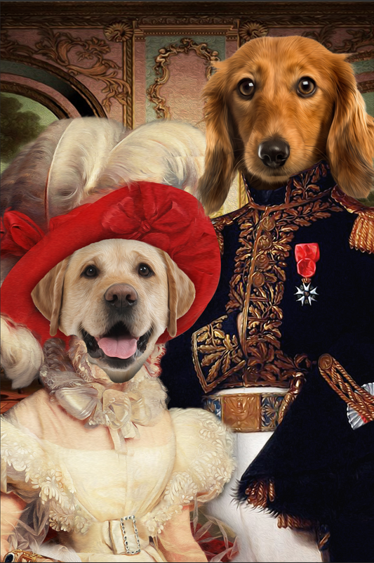 The Royal Couple Custom Pet Portrait Digital Download - Noble Pawtrait