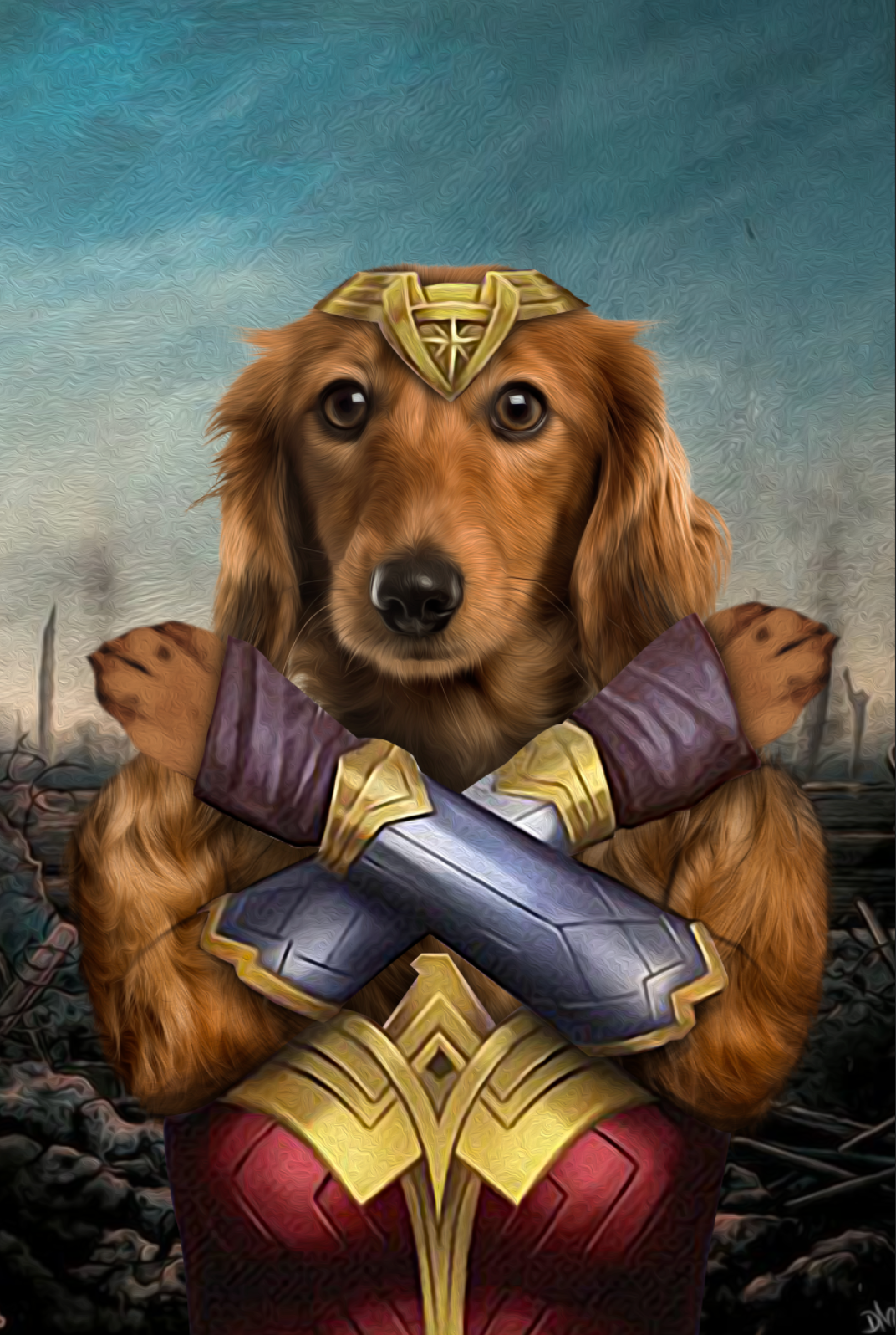 The Wonder Paw Custom Pet Portrait Poster - Noble Pawtrait