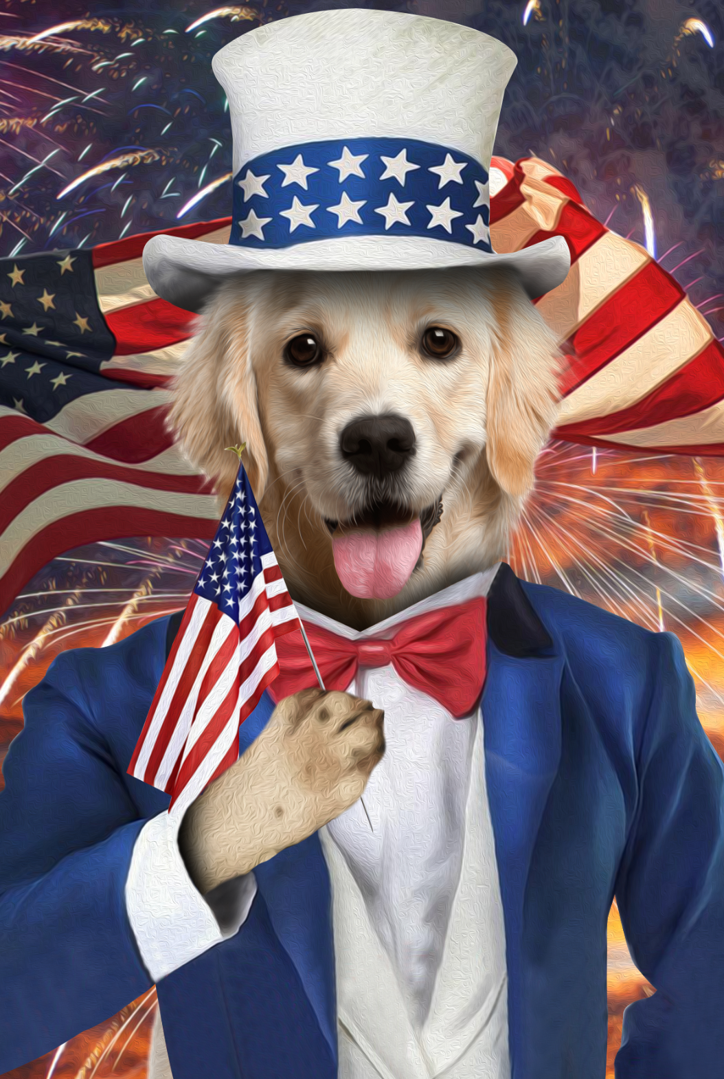 The Uncle Sam Custom Pet Portrait Poster - Noble Pawtrait