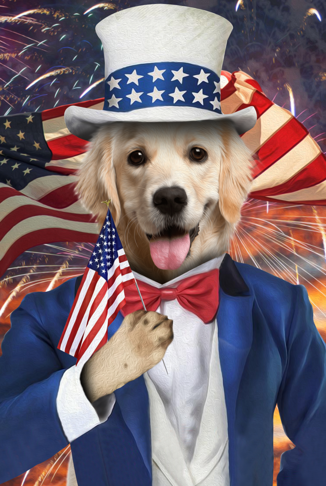 The Uncle Sam Custom Pet Portrait Digital Download - Noble Pawtrait