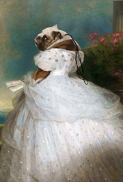 Lady in White Custom Pet Portrait - Noble Pawtrait