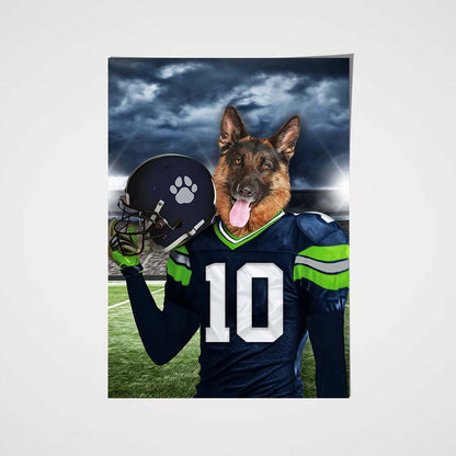 Seattle Fan Custom Pet Portrait - Noble Pawtrait