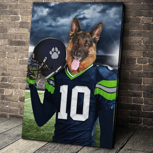 Seattle Fan Custom Pet Portrait - Noble Pawtrait