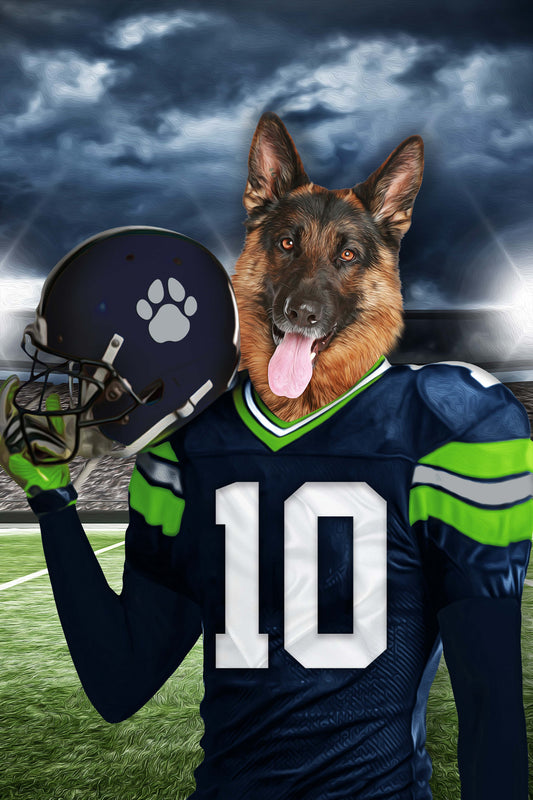 Seattle Fan Custom Digital Download Pet Portrait - Noble Pawtrait