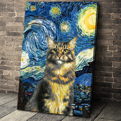 The Starry Nite Custom Pet Portrait - Noble Pawtrait