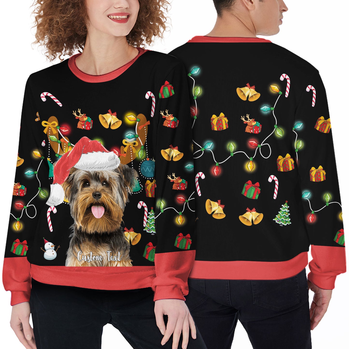 Ugly Sweater All Over Print Custom Jingle Bells Black Color