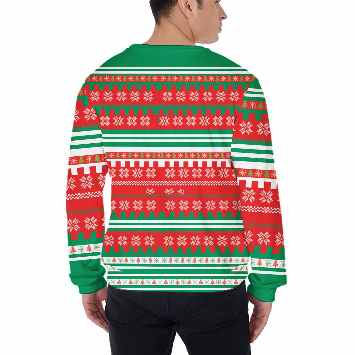 Ugly Sweater All Over Print Custom Merry Christmas Green Color