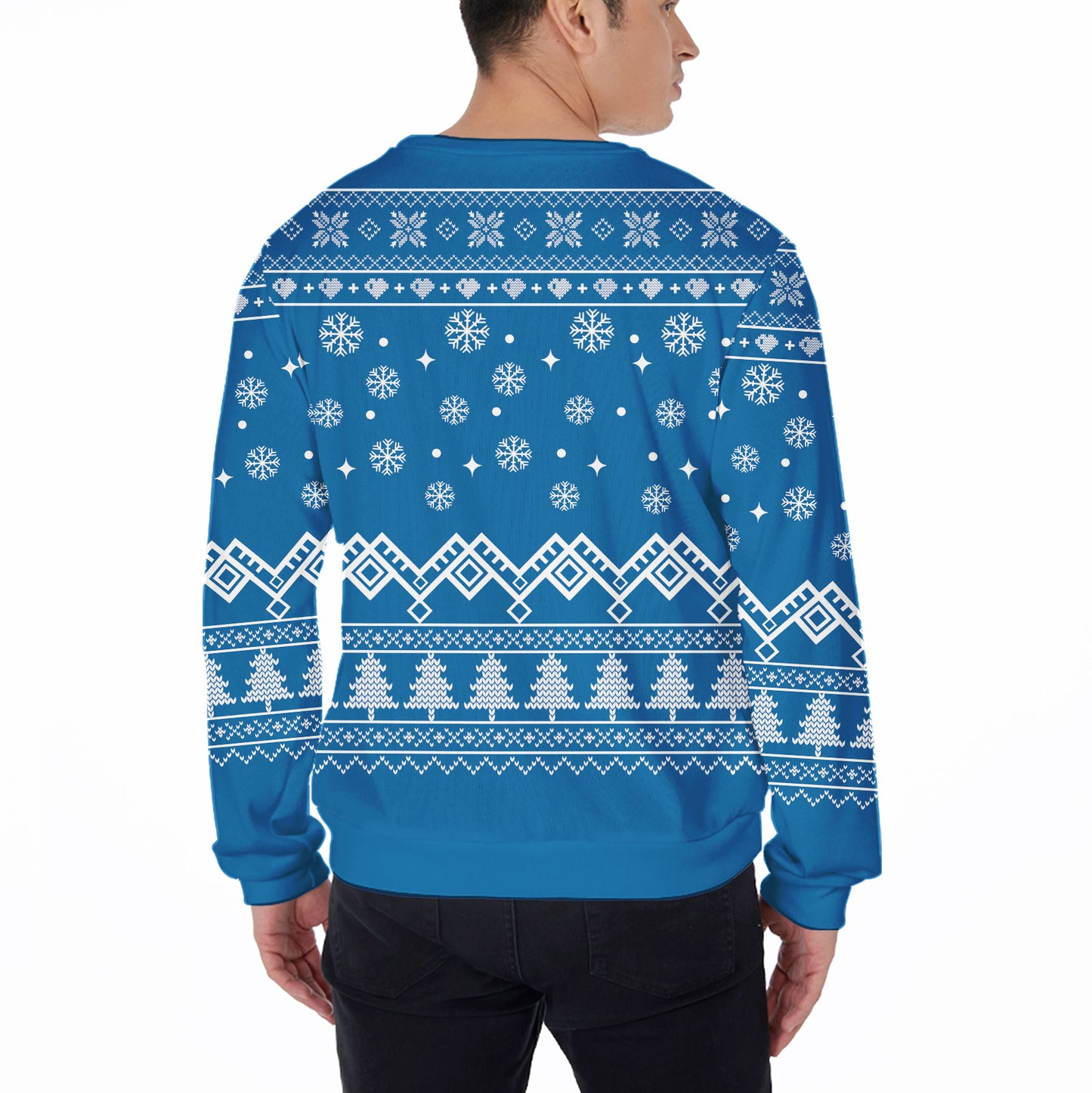 Ugly Sweater All Over Print Custom Merry Christmas Blue Color