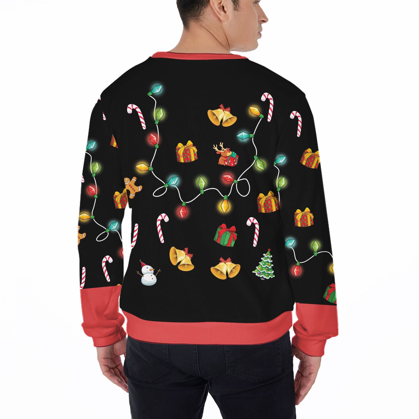 Ugly Sweater All Over Print Custom Jingle Bells Black Color