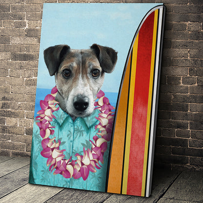 The Surfer Custom Pet Portrait Canvas - Noble Pawtrait