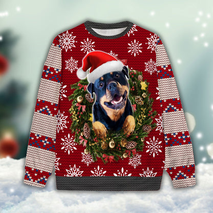Ugly Sweater All Over Print Custom Funny Laurel Wreath (Berry Color)