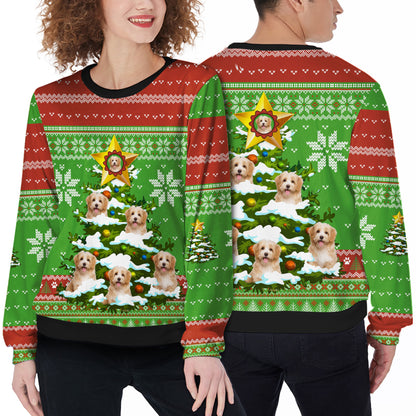 Ugly Sweater All Over Print Custom Funny Christmas Light Tree (Green & Red Color)